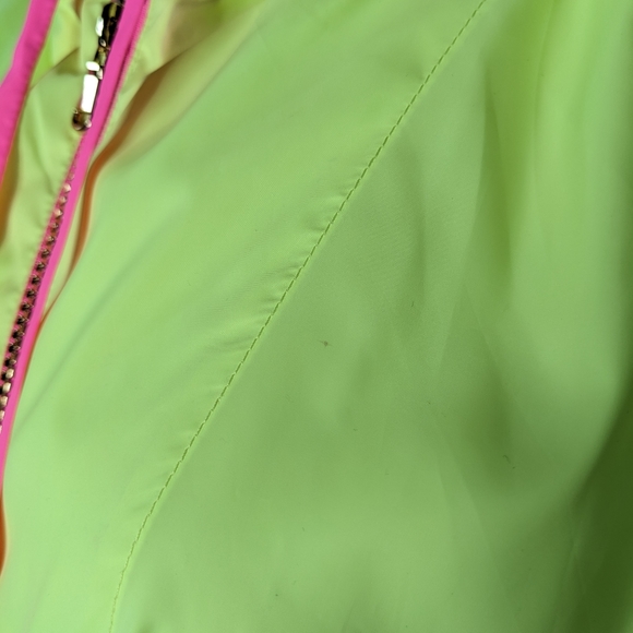 Lilly Pulitzer neon yellow hooded poncho windbreaker rain jacket L/XL - Picture 5 of 11